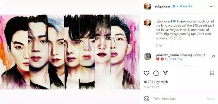Bài post về 7 thành viên BTS cũng có lượt tương tác cao không kém cạnh (Nguồn: Internet)