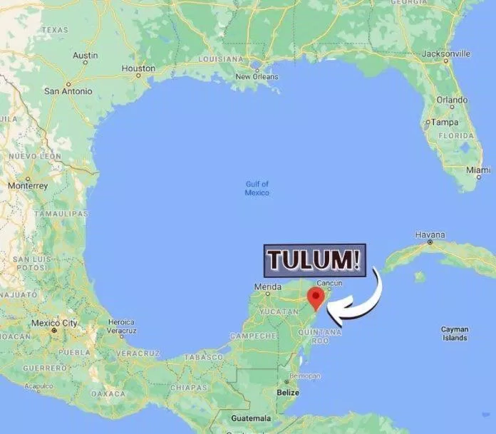 Vị trí của Tulum, Mexico (Ảnh: Internet)