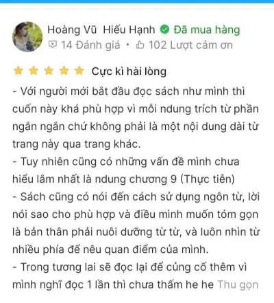 Cản nhận của bạn đọc trên Tiki (Nguồn: BlogAnchoi )