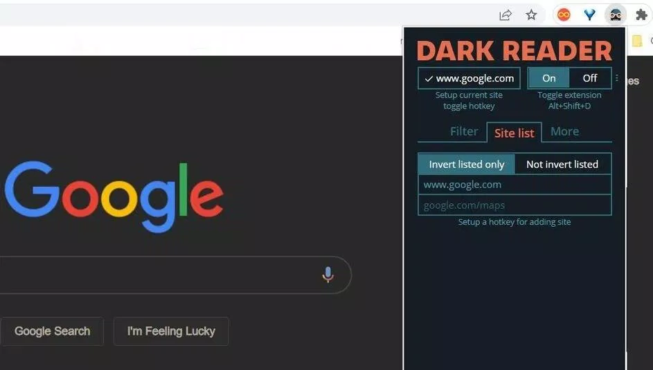Chỉ bật chế độ tối cho một số trang web nhất định (Ảnh: Internet). Chỉ bật chế độ tối cho một số trang web nhất định (Ảnh: Internet).