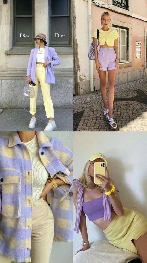 cách phối màu siêu đỉnh tím vàng