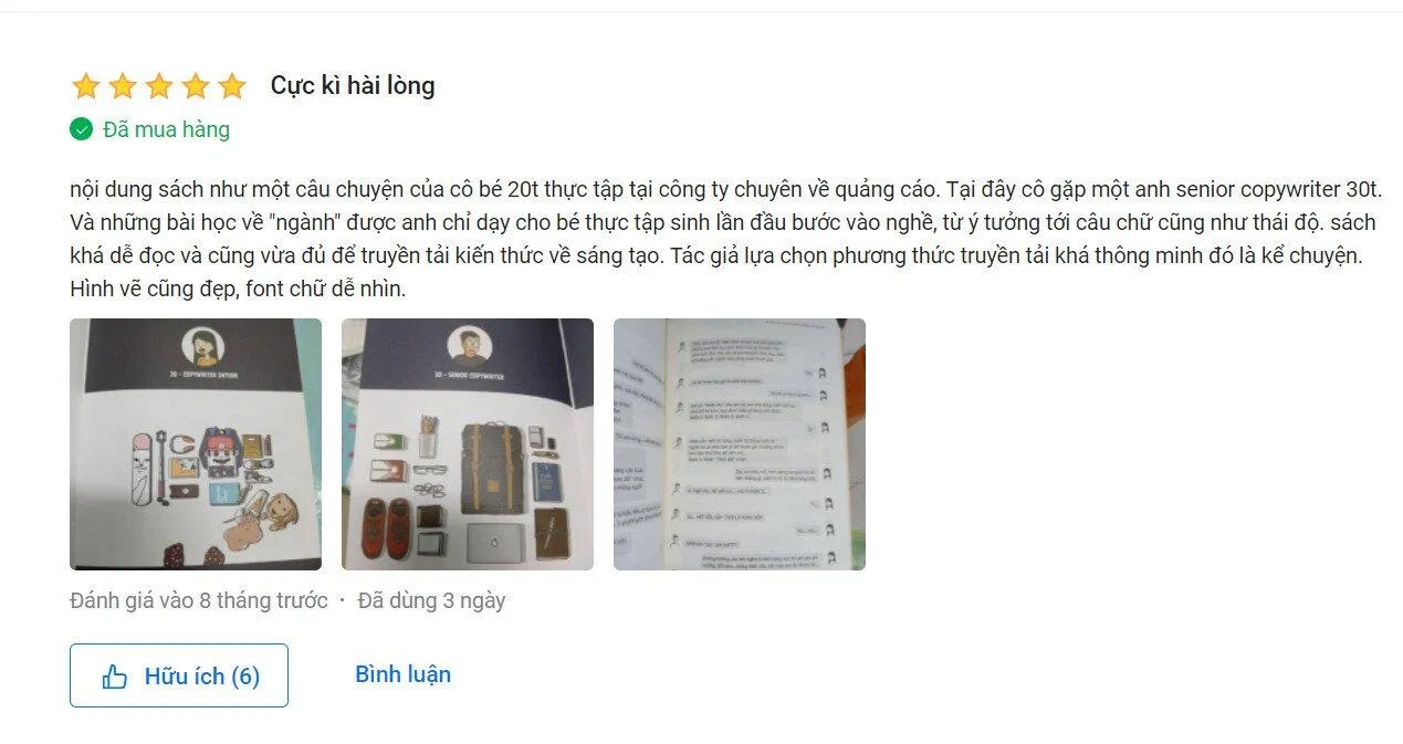 Đánh giá của độc giả (Nguồn: Tiki)