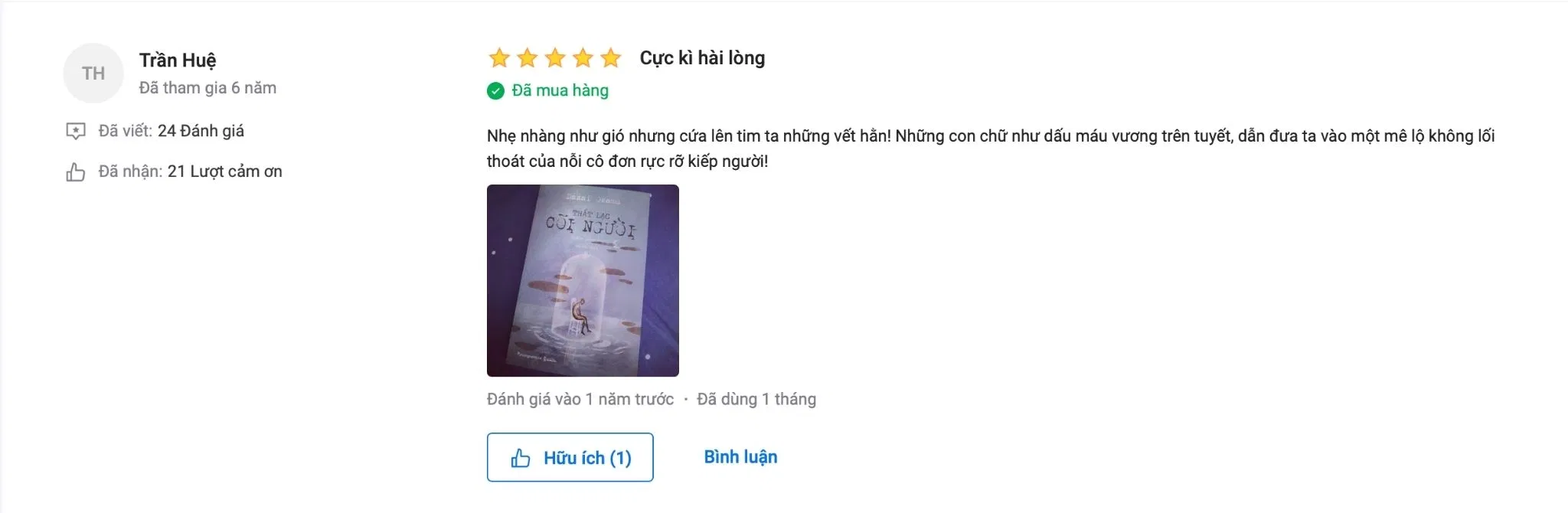 Độc giả chia sẻ về cuốn sách. (Nguồn: Tiki)