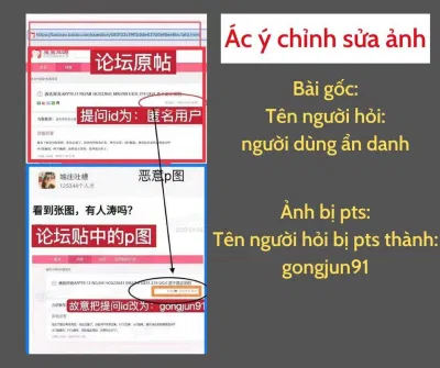 Câu hỏi bị photoshop thành tên GongJun91 (Nguồn: Internet)