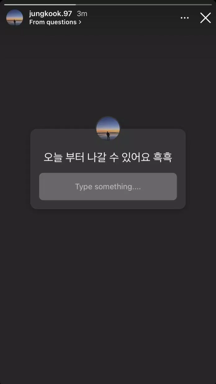 Jungkook đăng đàn hỏi "Từ hôm nay em có thể đi chơi" (Ảnh: Instagram)