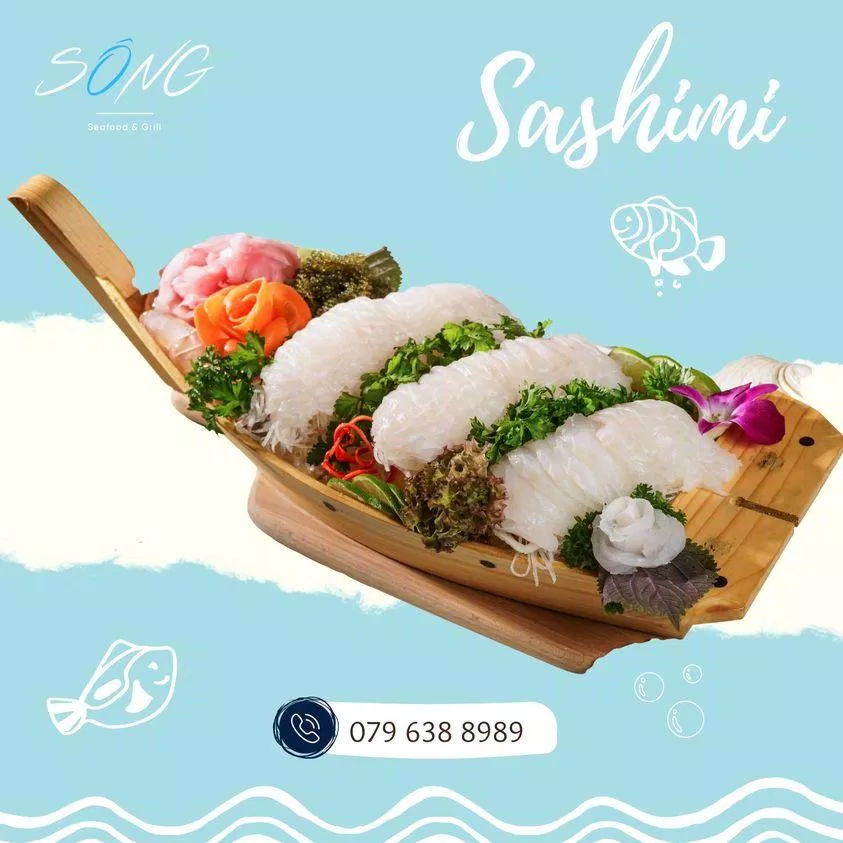 Thực đơn tại nhà hàng phong phú từ các món Á đến Âu (Nguồn: Facebook Sông-Seafood&grill)