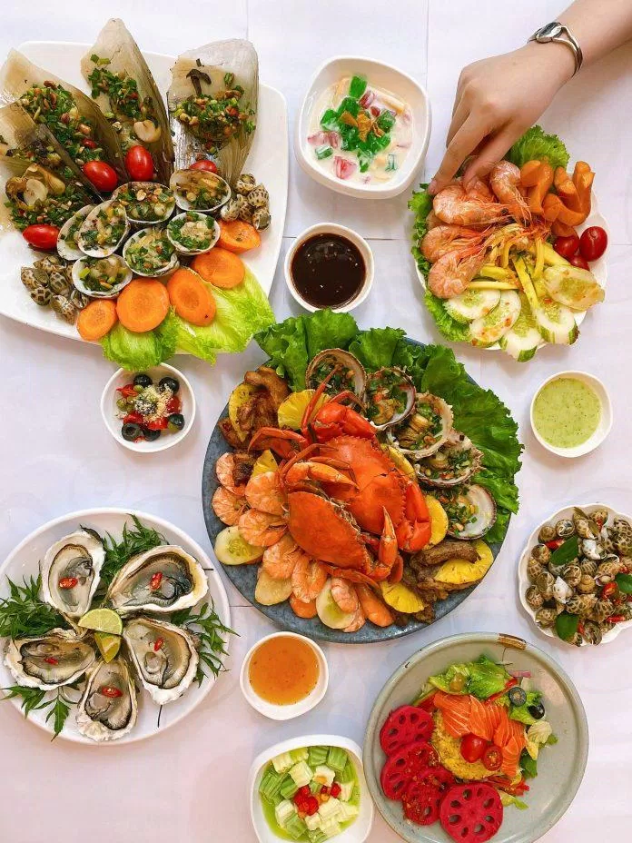 Các món ăn tại Nhà hàng buffet Bay Seafood Buffet (Ảnh Internet)