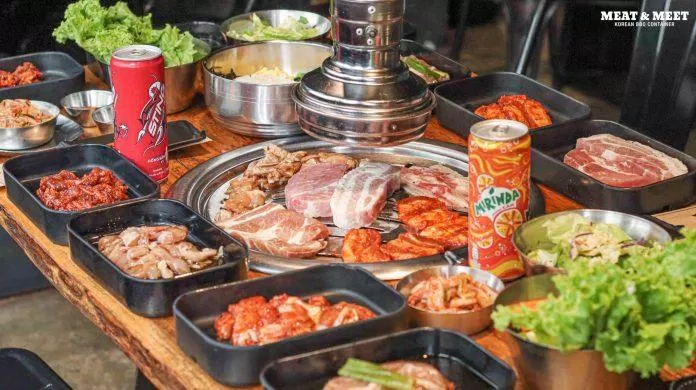 Nhà hàng buffet Meat & Meet chủ yếu có các loại thịt heo và thịt bò (Ảnh Meat & Meet BBQ)