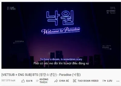 Paradise - BTS (Ảnh: Internet). Paradise - BTS (Ảnh: Internet).