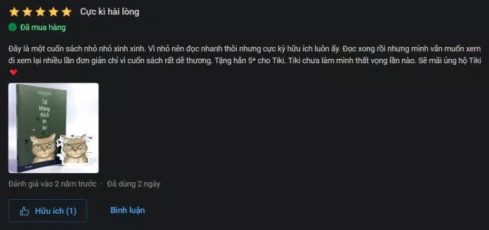 Đánh giá của độc giả về Tôi không thích ồn ào trên Tiki (Nguồn: BlogAnChoi)