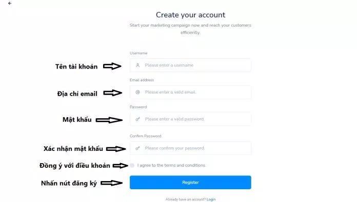Điền các thông tin để tạo tài khoản (Ảnh: BlogAnChoi).
