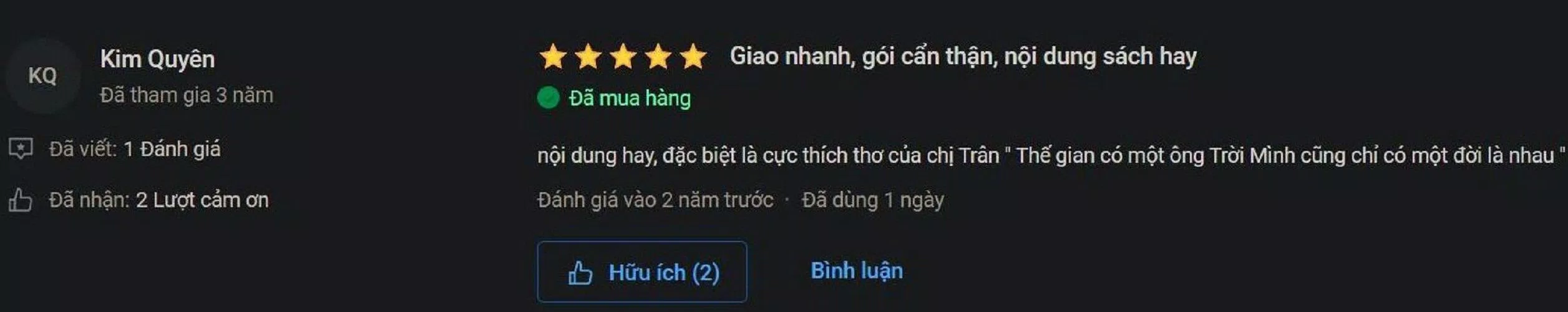 Cảm nhận của độc giả về cuốn sách (Ảnh: BlogAnChoi).