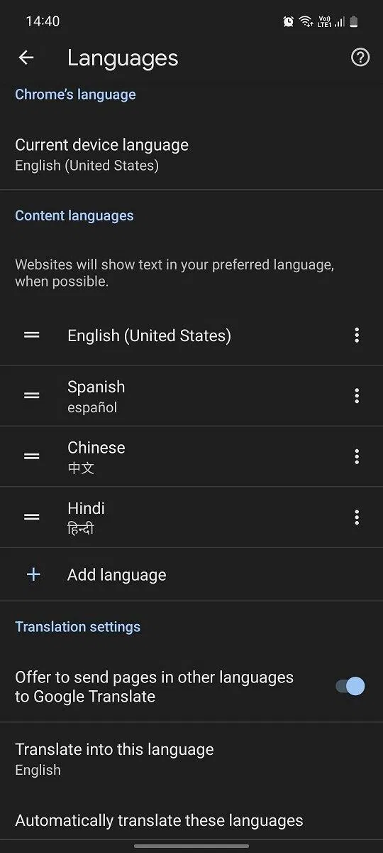 Chỉnh ngôn ngữ trong Chrome (Ảnh: Internet). Chỉnh ngôn ngữ trong Chrome (Ảnh: Internet).