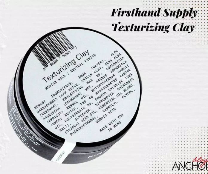 Sáp vuốt tóc Firsthand Supply Texturizing Clay được thiết kế hộp nhựa tái chế có hai tone màu trắng đen nam tính (nguồn: BlogAnChoi)