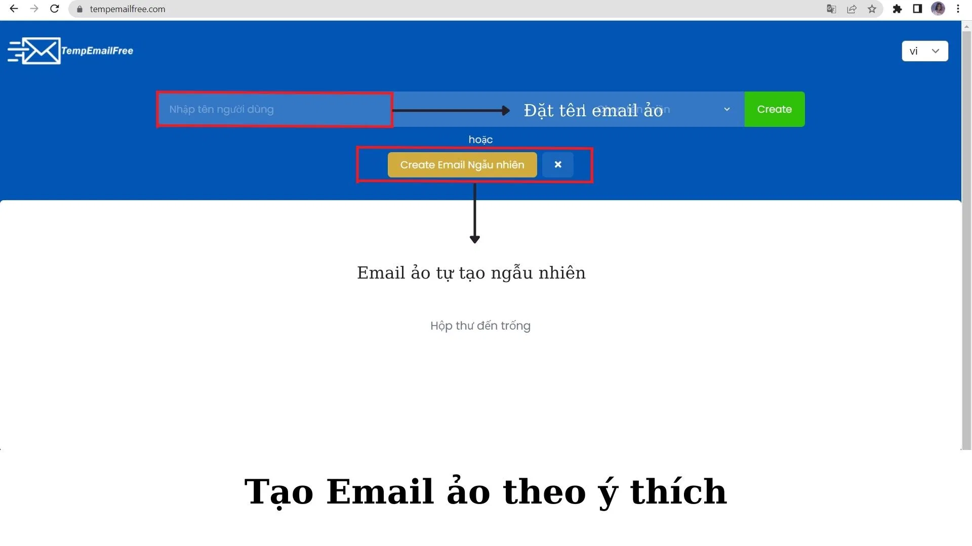 Đặt tên email ảo TempEmailFree theo ý thích (Nguồn ảnh: BlogAnChoi). Đặt tên email ảo TempEmailFree theo ý thích (Nguồn ảnh: BlogAnChoi).