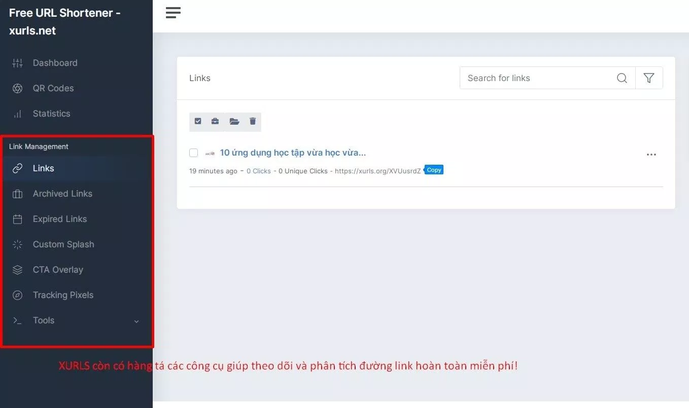 Vô vàn các công cụ phân tích link có sẵn tại XURLS (Ảnh: BlogAnChoi). Vô vàn các công cụ phân tích link có sẵn tại XURLS (Ảnh: BlogAnChoi).