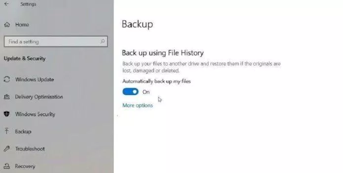 Bật On ở mục Automatically backup my files (Ảnh: Internet).