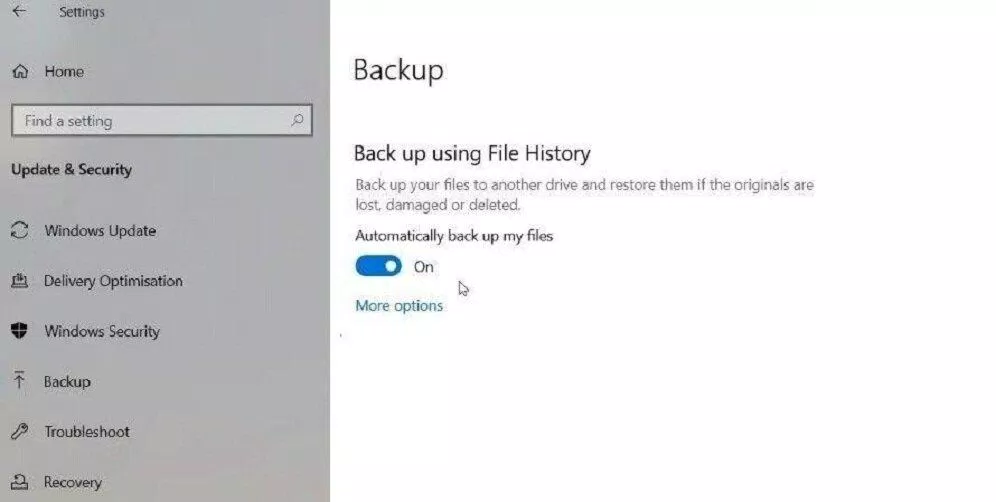 Bật On ở mục Automatically backup my files (Ảnh: Internet). Bật On ở mục Automatically backup my files (Ảnh: Internet).