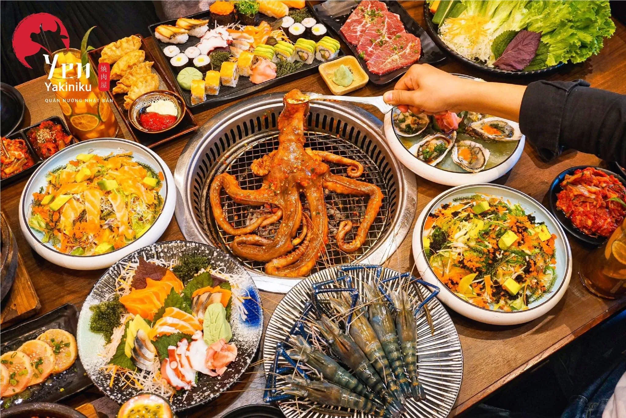 Các món ăn tại Nhà hàng buffet hải sản Yen Yakiniku Đà Nẵng (Ảnh Yen Yakiniku)