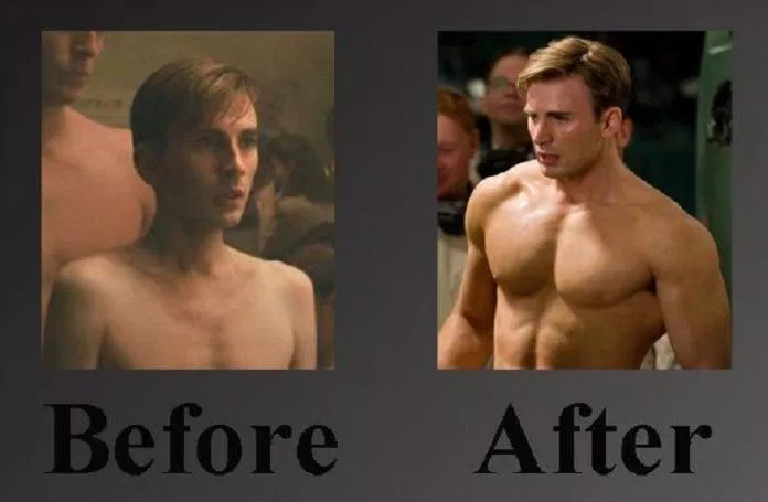 Captain America thay đổi sau khi tiêm huyết thanh (Nguồn: Internet)
