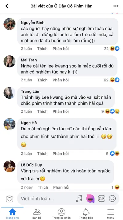 Comment của 1 số cộng đồng mạng về phim mới (Ảnh: facebook)