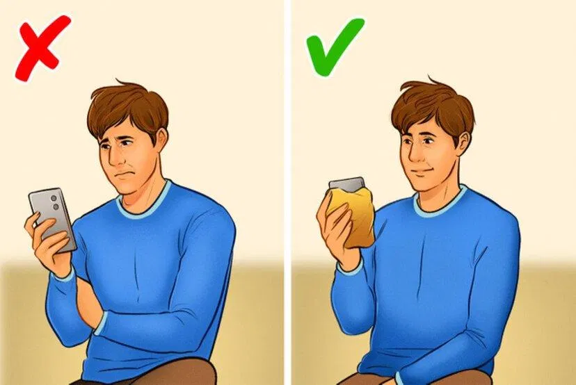 Cách cầm điện thoại này tốt cho xương tay hơn (Ảnh: Internet)