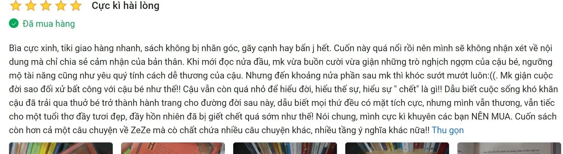 Cảm nhận của độc giả trên Tiki. (Nguồn: BlogAnChoi)