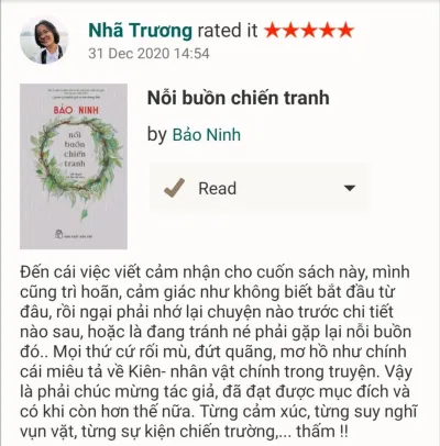 Đánh giá của bạn đọc Nhã Trương (Ảnh: BlogAnChoi)