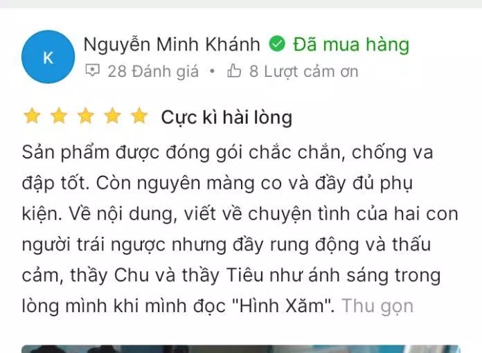 Đánh giá của bạn đọc (Nguồn: Tiki) Đánh giá của bạn đọc (Nguồn: Tiki)