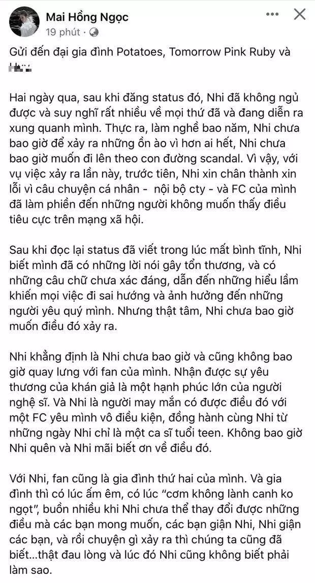 Trưởng FC đăng lại tus của Đông Nhi (Nguồn: Internet)