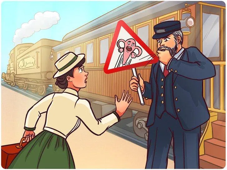 Các chuyên gia từng tin rằng phụ nữ đi tàu hỏa có hại cho sức khỏe đó (Ảnh: Internet) Các chuyên gia từng tin rằng phụ nữ đi tàu hỏa có hại cho sức khỏe đó (Ảnh: Internet)