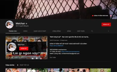 Kênh YouTube Meichan (Nguồn: Internet) Kênh YouTube Meichan (Nguồn: Internet)