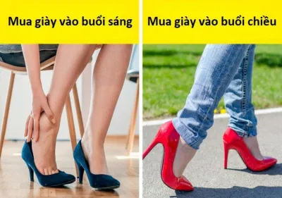 Lời khuyên là bạn hãy đi mua giày vào buổi chiều để có một đôi giày vừa chân hơn nhé (Ảnh: Internet)