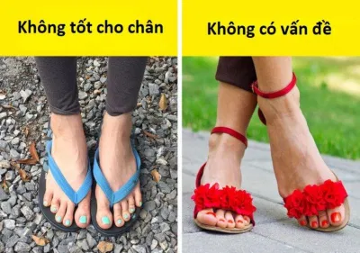 Đi dép xỏ ngón quá nhiều sẽ gây hại cho xương ngón chân nhé (Ảnh: Internet)