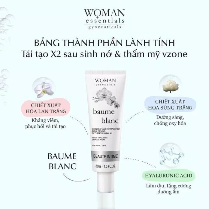 Balm Blanc Brightening Silk Cream với thành phần lành tính (Nguồn: Internet)