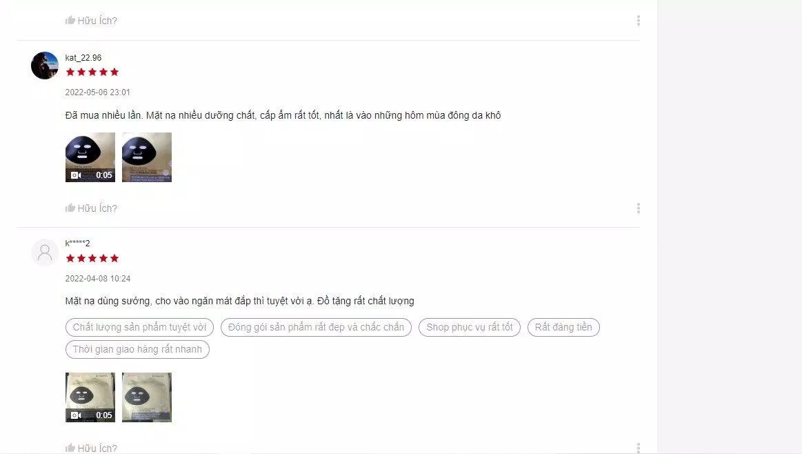 Đánh giá từ khách hàng đã sử dụng sản phẩm trên Shopee (Nguồn: Internet)