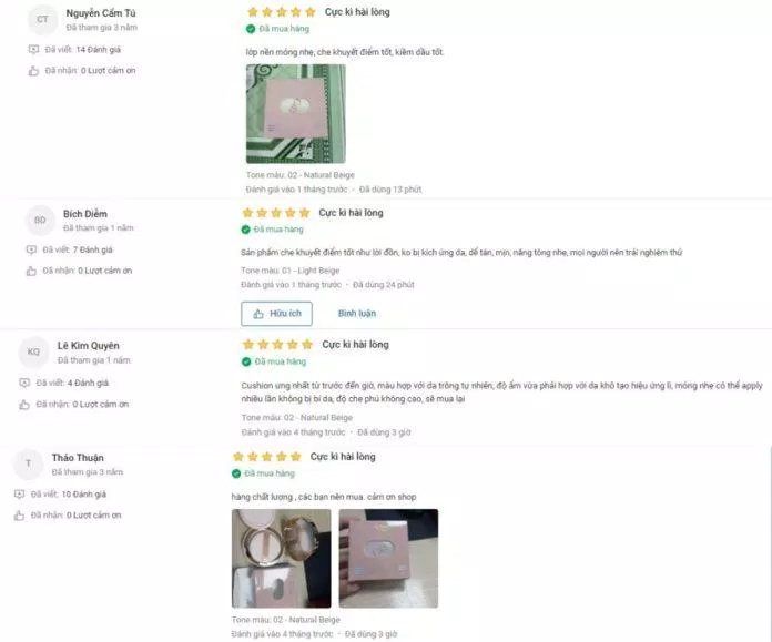 Đánh giá trên Shopee (Nguồn: Internet)