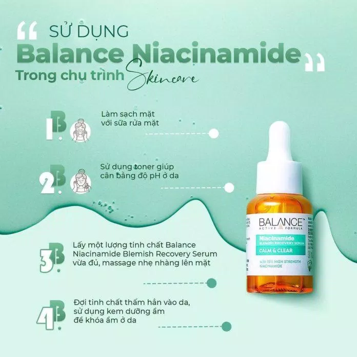 Sử dụng Serum Balance Niacinamide 15% Blemish Recovery được sử dụng cả 2 buổi sáng và tối luôn nhé (nguồn: internet)