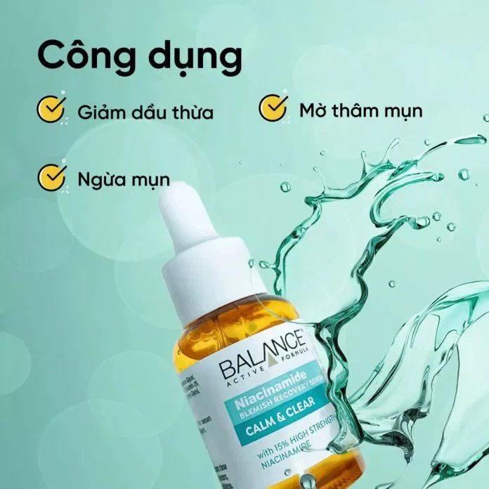 Các công dụng nổi bật tinh chất Serum Balance Niacinamide 15% Blemish Recovery mang lại cho da (nguồn: internet)