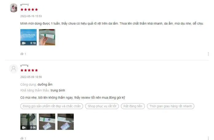 Đánh giá của khách hàng trên Shopee (Ảnh: BlogAnChoi)