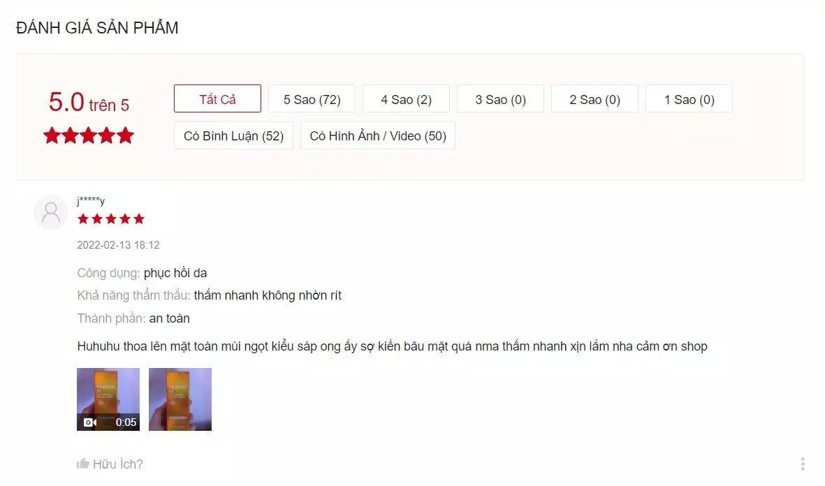 Đánh giá trên Shopee