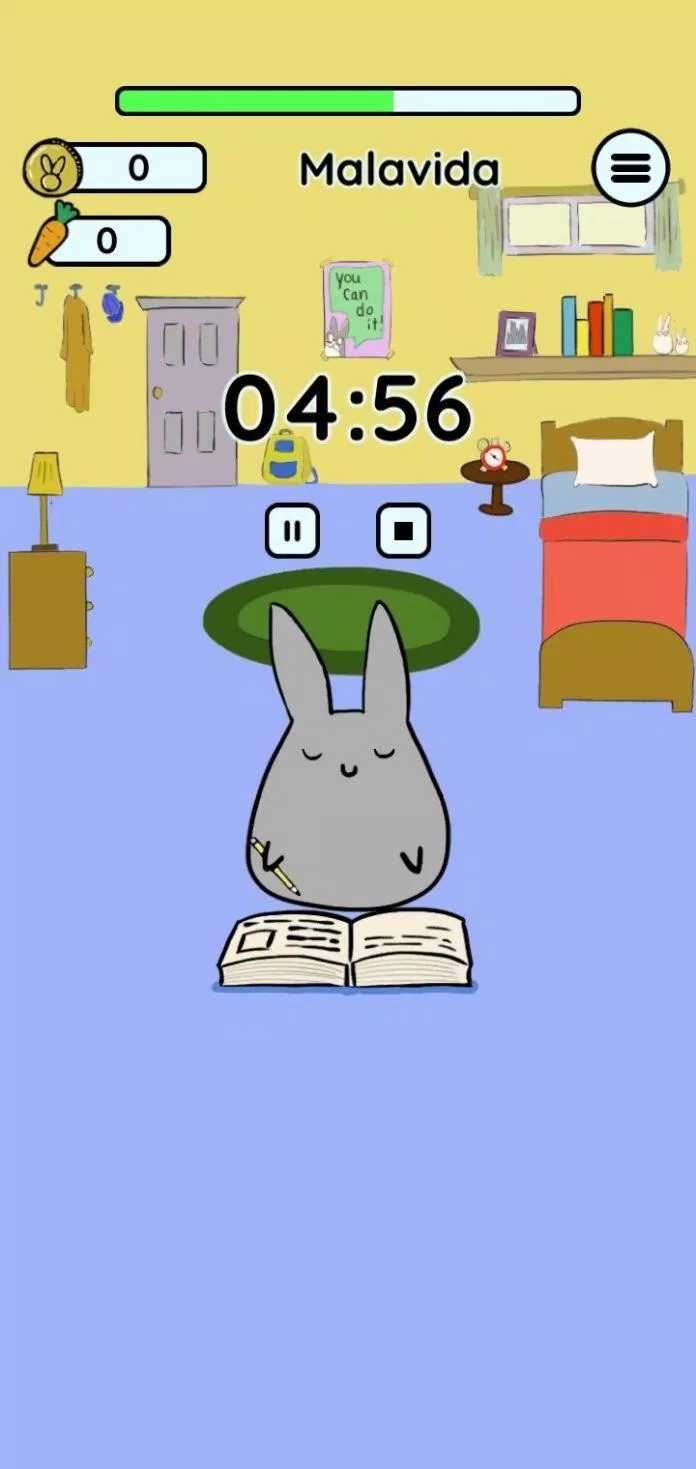 Giao diện dễ thương của Study Bunny (Ảnh: Internet)