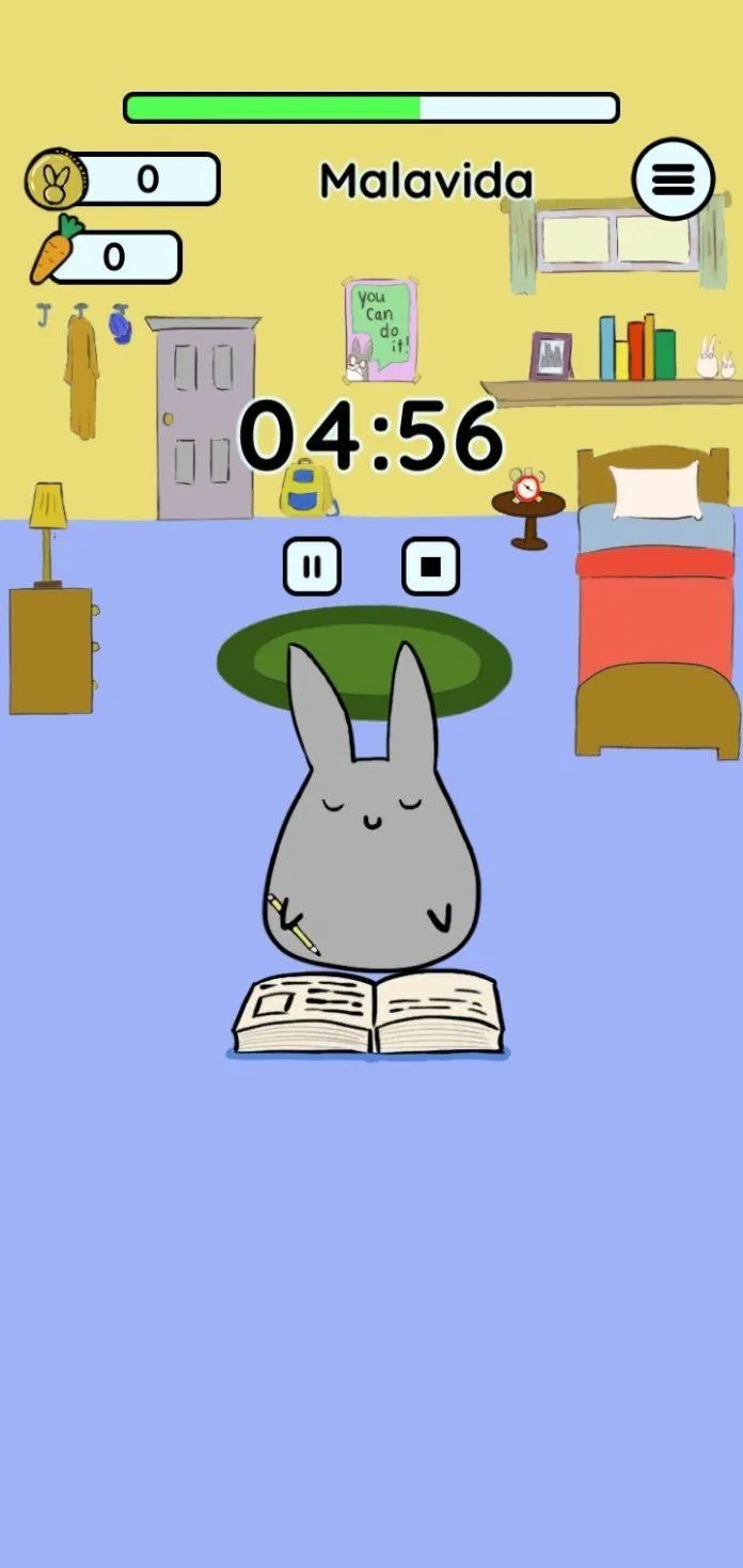 Giao diện dễ thương của Study Bunny (Ảnh: Internet) Giao diện dễ thương của Study Bunny (Ảnh: Internet)