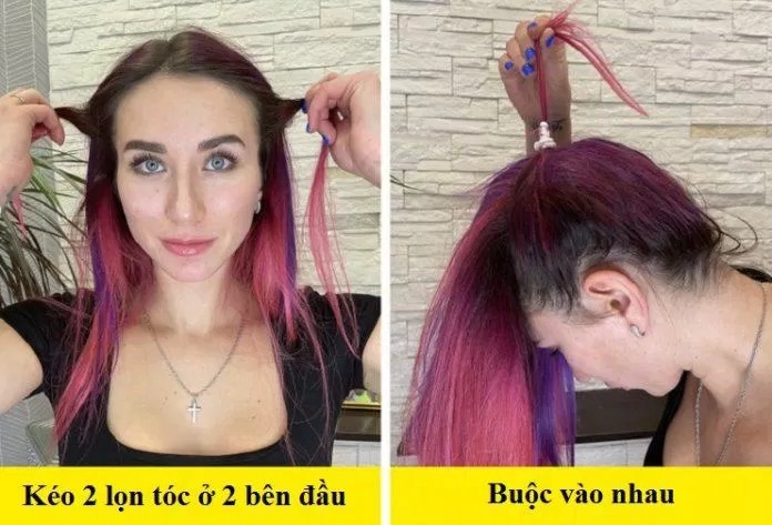 Cách buộc tóc để tạo kiểu mắt mèo (Nguồn: Internet)