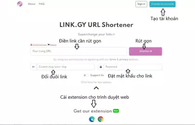 Link.gy có chức năng đặt mật khẩu cho link rút gọn (Ảnh: BlogAnChoi).