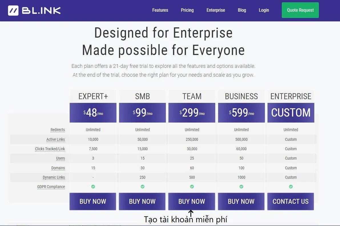 Các gói trả phí nhưng tạo tài khoản hoàn toàn miễn phí (Ảnh: BlogAnChoi). Các gói trả phí nhưng tạo tài khoản hoàn toàn miễn phí (Ảnh: BlogAnChoi).