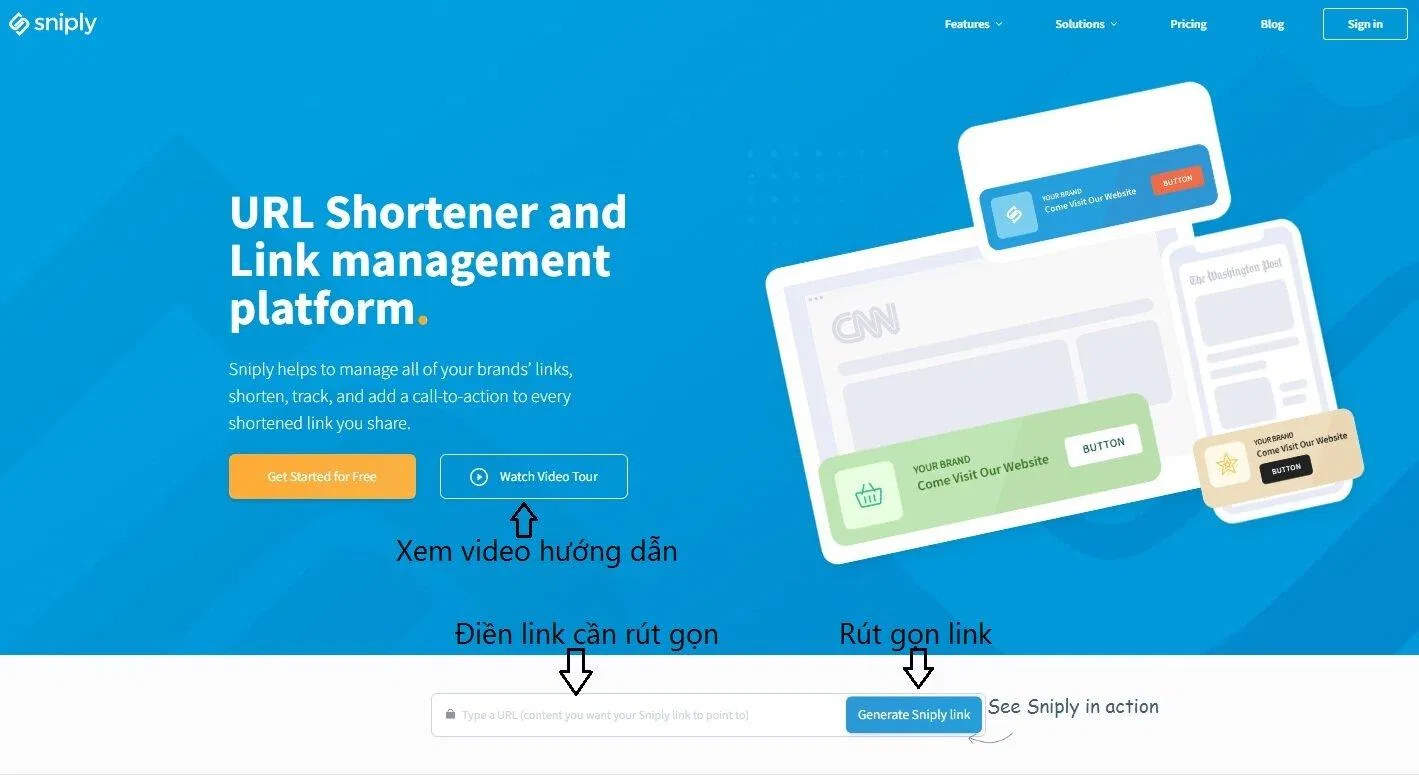 Rút gọn link với Sniply không cần tài khoản (Ảnh: BlogAnChoi). Rút gọn link với Sniply (Ảnh: BlogAnChoi).