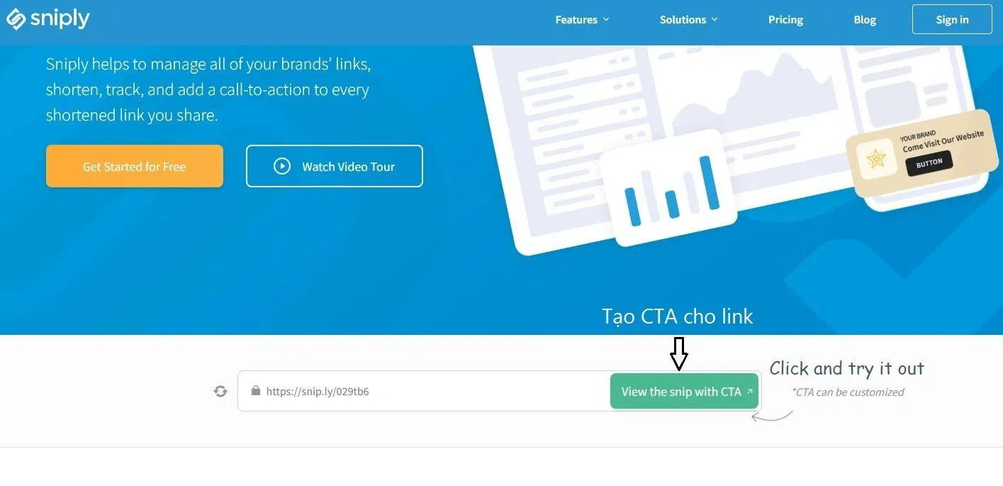 Tạo lời kêu gọi hành động cho link (Ảnh: BlogAnChoi). Tạo lời kêu gọi hành động cho link (Ảnh: BlogAnChoi).