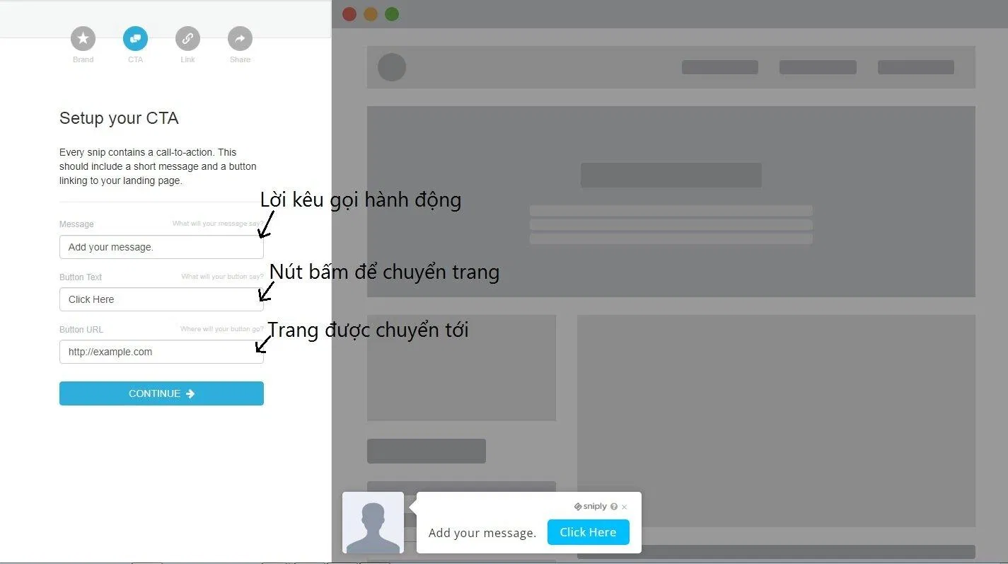 Tạo CTA và nút chuyển trang cho link (Ảnh: BlogAnChoi). Tạo CTA và nút chuyển trang cho link (Ảnh: BlogAnChoi).