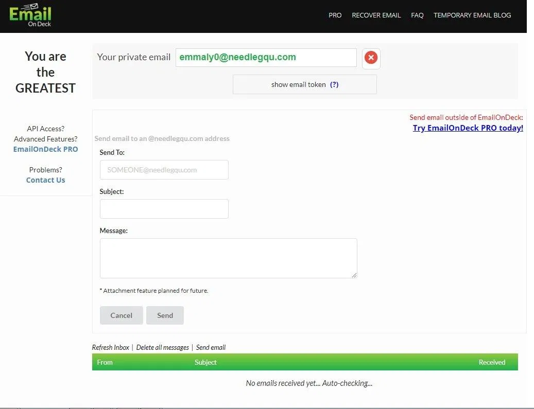 Gửi thư bằng email ảo giống như email bình thường (Ảnh: BlogAnChoi). Gửi thư bằng email ảo giống như email bình thường (Ảnh: BlogAnChoi).